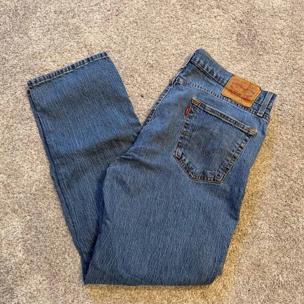 Levis 514 Straight Fit Mens Jeans W34 L30 Medium Wash Blue 18181-0629